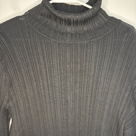 TIME AND TRU NEW Ribbed Turtleneck Womens XL Black Long Sleeve Stretch - Picture 1 of 8